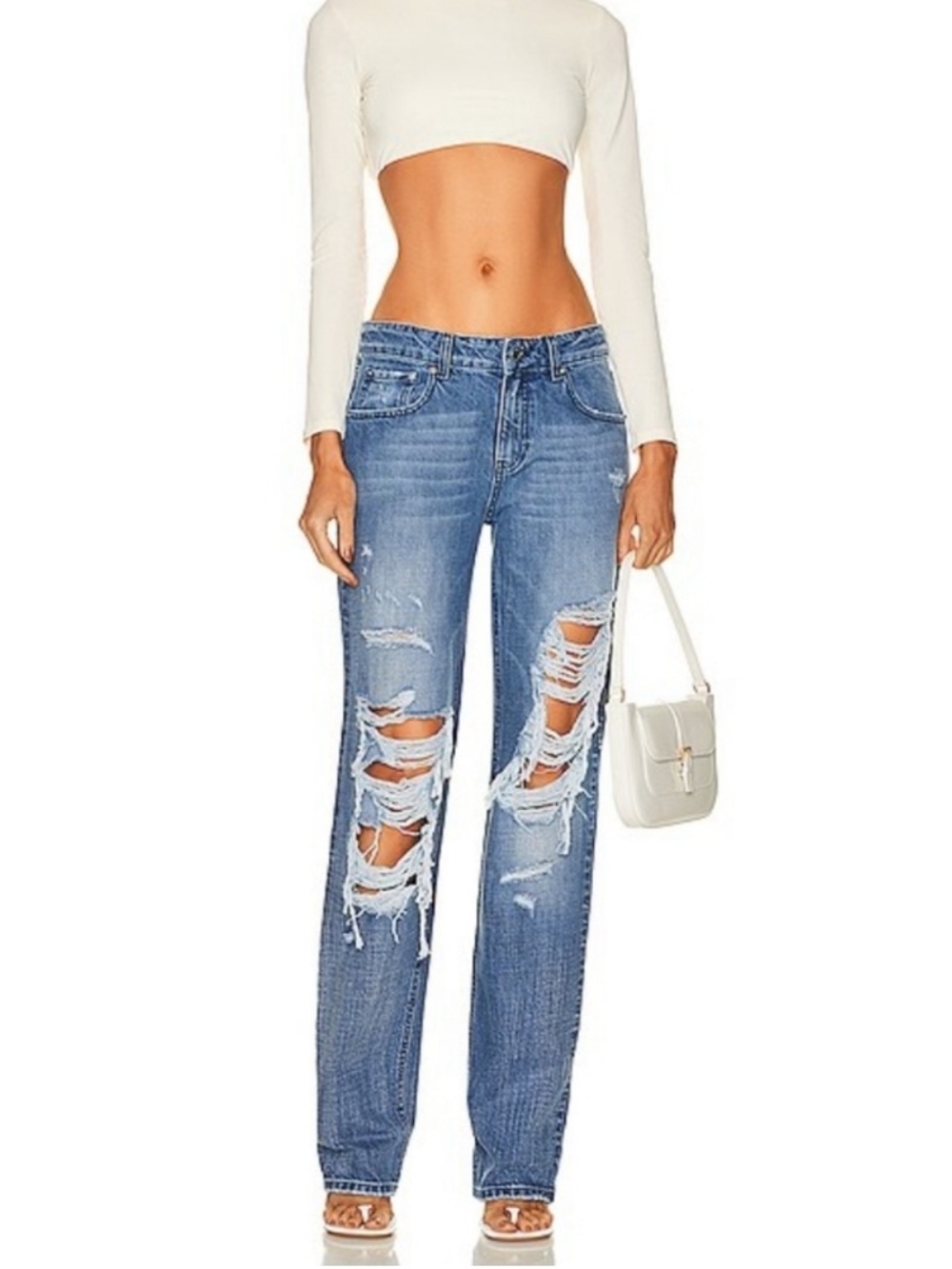 Retrofete Chris Straight Leg Low Rise Jean in Sea Blue | 28 NWT